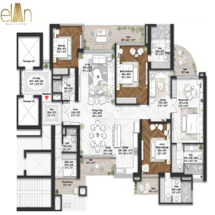 Elan The Statement 4 BHK Floor Plan